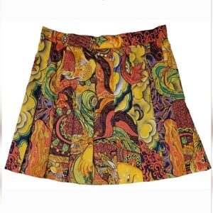 Rare Vintage Sergio Tacchini Pleated Wearable art Artsy Tennis Golf Skirt SizeXS